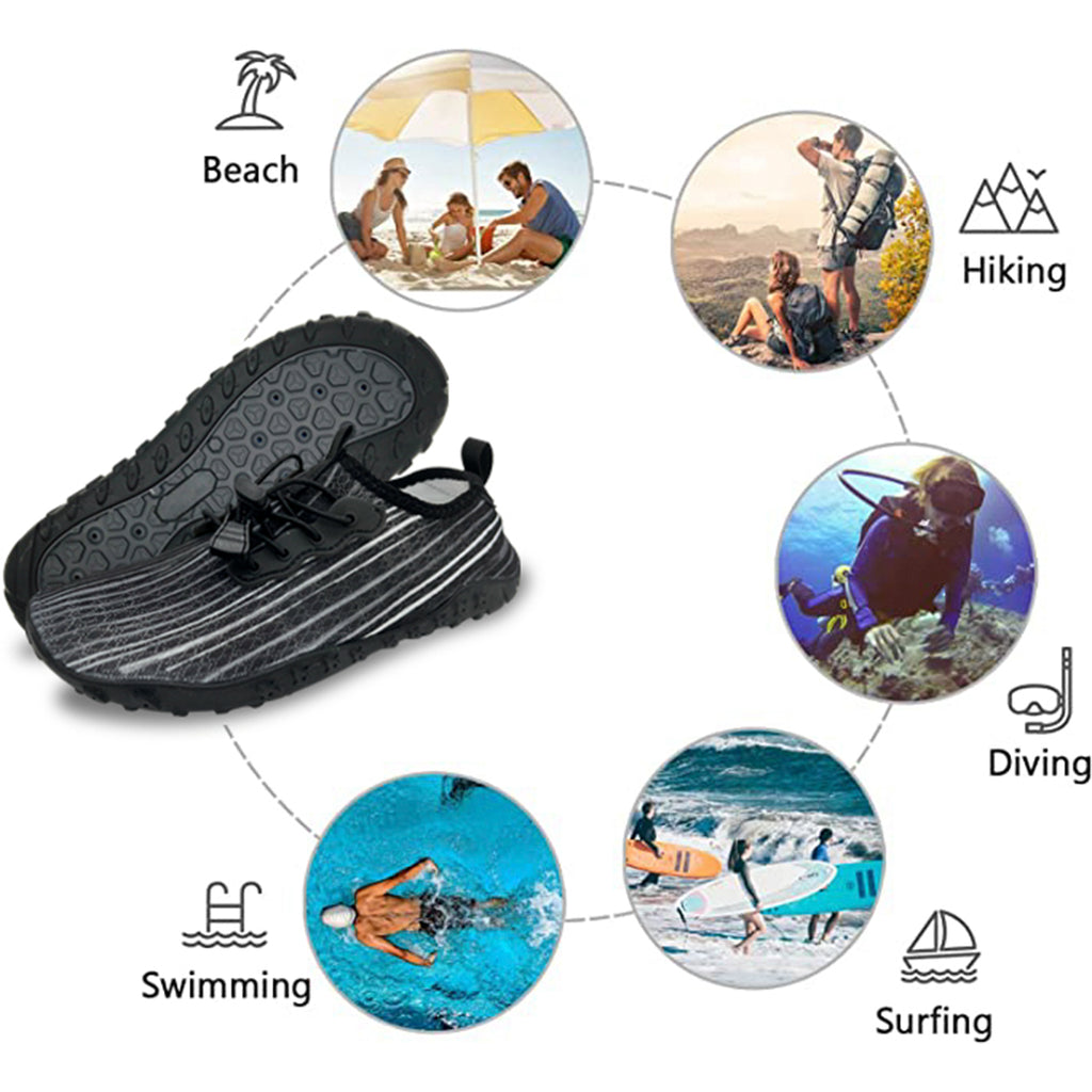 Water Shoes for Men and Women Soft Breathable Slip-on Aqua Shoes Aqua Socks for Swim Beach Pool Surf Yoga (Black Size US 6.5) from Deals499 at Deals499