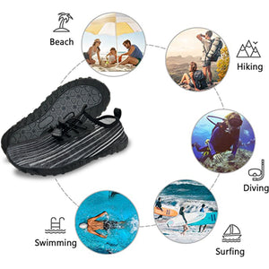 Water Shoes for Men and Women Soft Breathable Slip-on Aqua Shoes Aqua Socks for Swim Beach Pool Surf Yoga (Black Size US 9.5) from Deals499 at Deals499