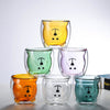 2pcs Cute Bear Mugs Double Wall Insulated Glasses for Juice Coffee Tea Milk - Pink Bear Deals499