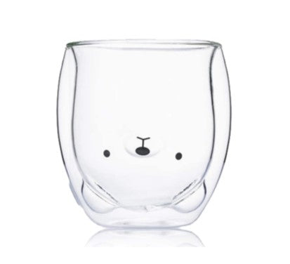 2pcs Cute Bear Mugs Double Wall Insulated Glasses for Juice Coffee Tea Milk - Polar Bear Deals499