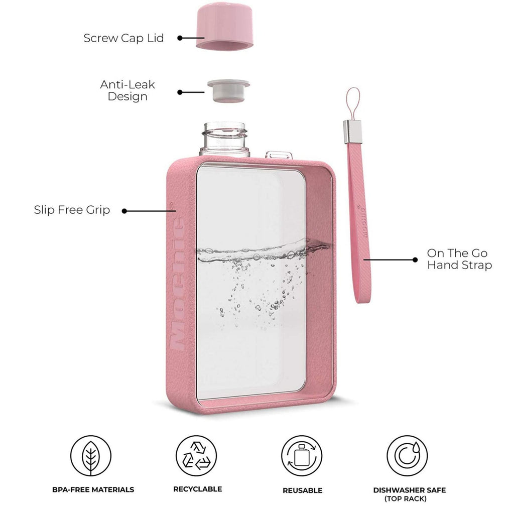 A5 Flat Water Bottle Portable Travel Mug BPA Free Water Bottle (Pink) Deals499