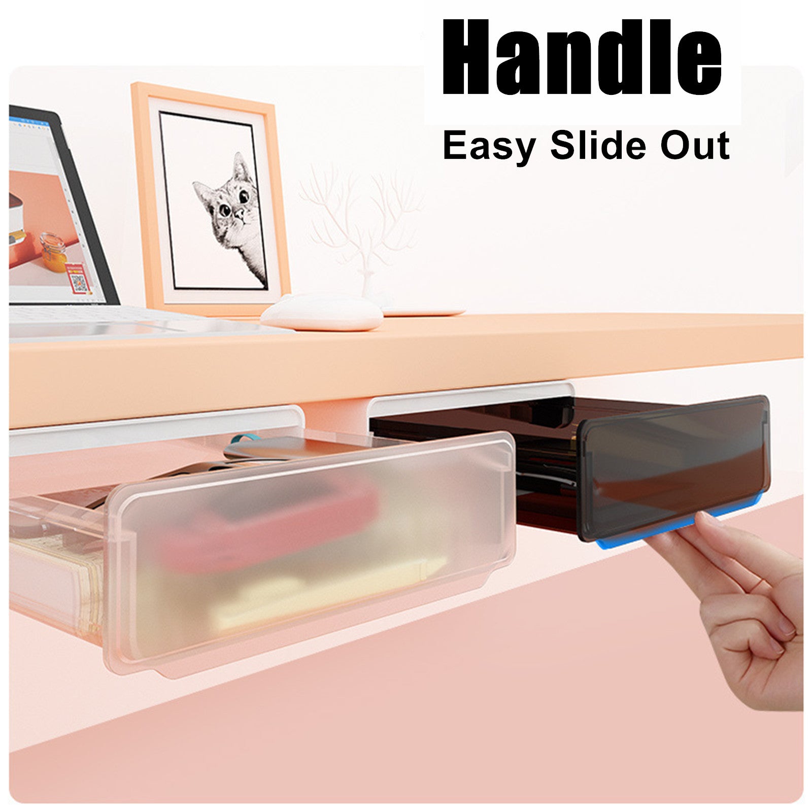 Under Desk Drawer Slide-out Large Office Organizers and Storage Drawers - Small Black from Deals499 at Deals499