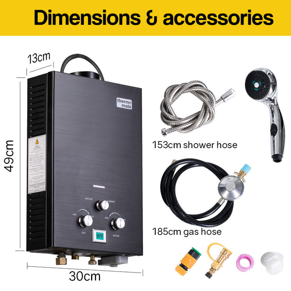 Thermomate Outdoor Water Heater Gas Camping Portable Tankless Hot Shower Deals499