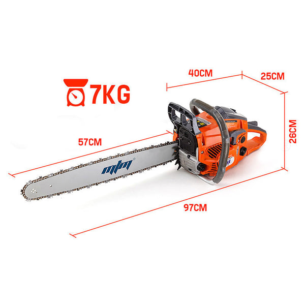 MTM Petrol Commercial Chainsaw 22 Bar E-Start Tree Pruning Chain Saw Top Handle Deals499