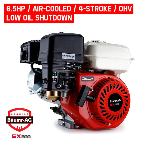 Baumr-AG 6.5HP Petrol Stationary Engine Motor 4-Stroke OHV Horizontal Shaft Recoil Start Deals499