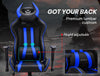 OVERDRIVE Diablo Reclining Gaming Chair Black & Blue Computer Lumbar Office Horns Deals499