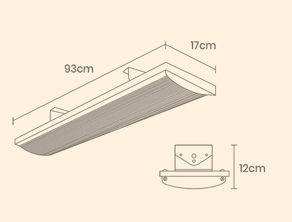 Bio-Design 1800W Outdoor Strip Heater Electric Radiant Slimline Panel Deals499