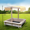 ROVO KIDS Sandpit Toy Box Canopy Wooden Outdoor Sand Pit Children Play Cover Deals499