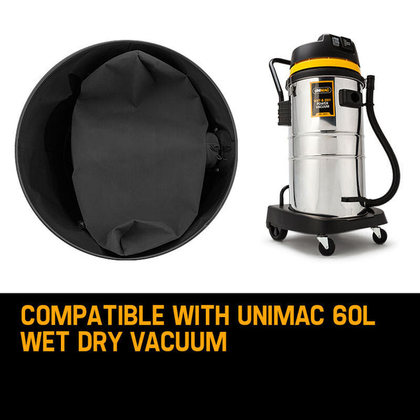 UNIMAC 60L Wet & Dry Vacuum Cleaner- 5x Paper Filter bags Dust Replacement Deals499