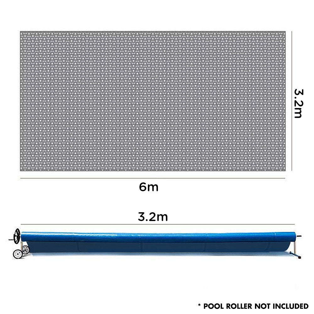 AURELAQUA Solar Swimming Pool Cover 400 Micron Heater Bubble Blanket 6x3.2m from Deals499 at Deals499