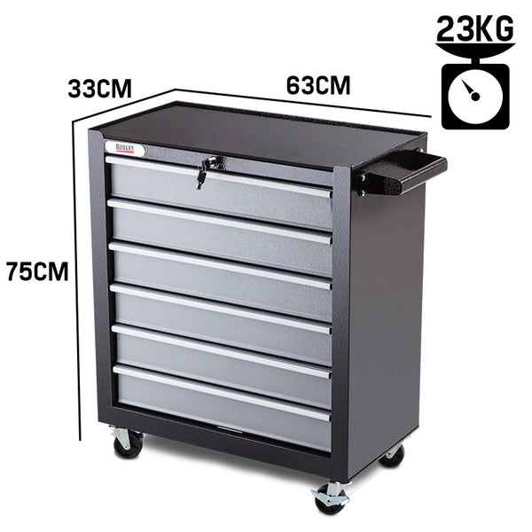 BULLET 6 Drawer Tool Box Cabinet Trolley Garage Toolbox Storage Mechanic Chest Deals499