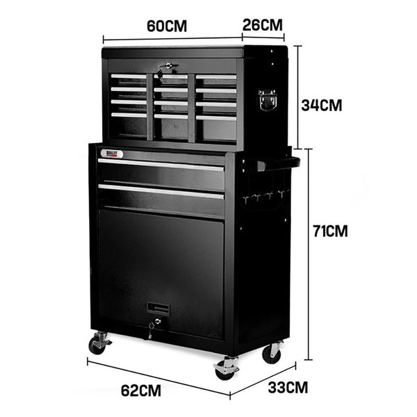 BULLET 8 Drawer Tool Box Cabinet Chest Storage Toolbox Garage Organiser Set Deals499