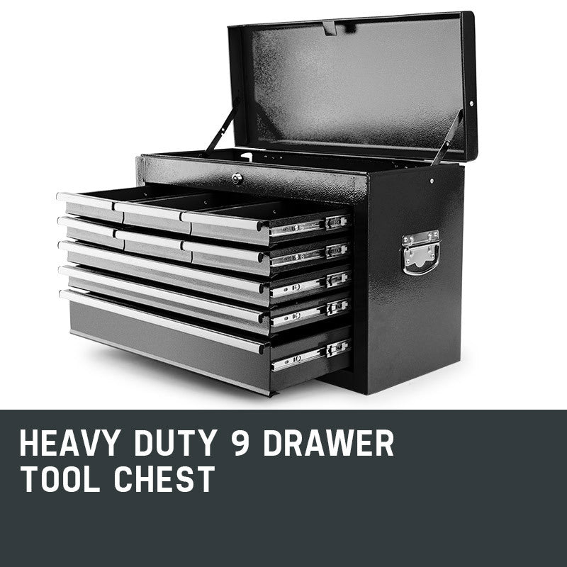 BULLET 9 Drawer Tool Box Chest Mechanic Garage Storage Toolbox Set Organiser Deals499