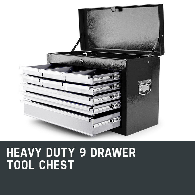 BULLET 9 Drawer Tool Box Chest Garage Storage Mechanic Organiser Toolbox Set Deals499