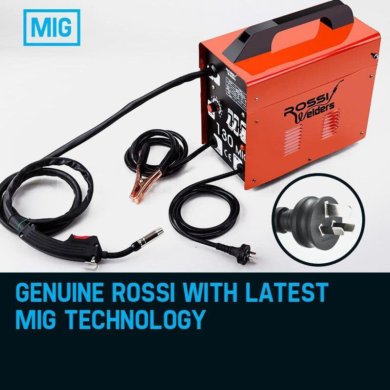 ROSSI 130Amp MIG Gas Gasless Welder Metal Inert Welding Machine Tool Deals499