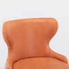 2x Swivel Bar Stools Tufted Counter Chairs with Stud Trim and Metal Base-Orange Deals499