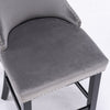 2x Velvet Upholstered Button Tufted Bar Stools with Wood Legs and Studs-Grey Deals499