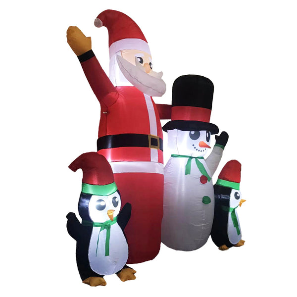 Festiss 1.8m Santa Snowman and Penguin Greeting Christmas Inflatable with LED FS-INF-14 Deals499