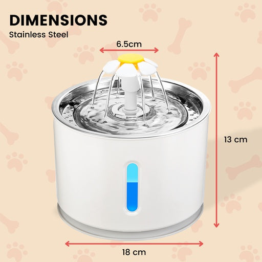 Floofi Pet Water Fountain 2.4L with Stainless Steel FI-WD-107-ZM Deals499