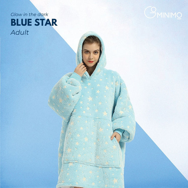 GOMINIMO Hoodie Blanket Glow In Dark Star Blue HM-HB-109-AYS from Deals499 at Deals499