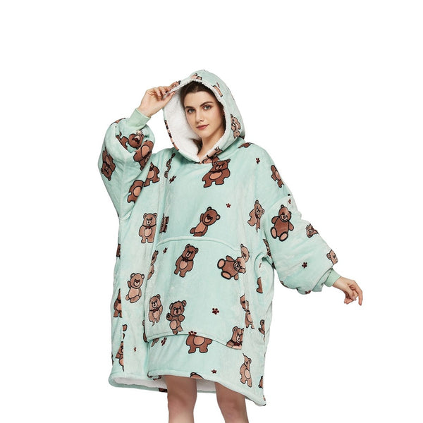 GOMINIMO Hoodie Blanket Adult Teddy Bear Green HM-HB-111-AYS from Deals499 at Deals499