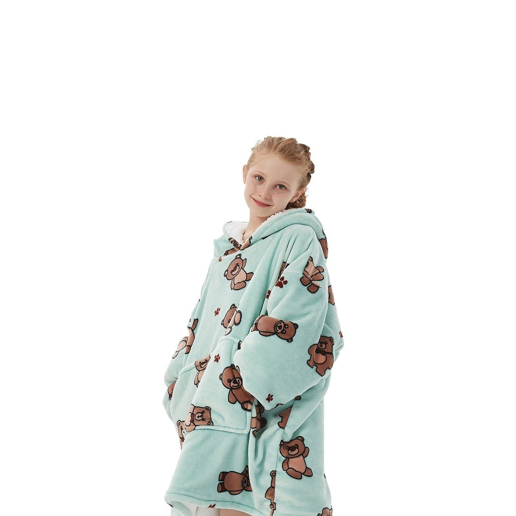 GOMINIMO Hoodie Blanket Kids Teddy Bear Green HM-HB-112-AYS from Deals499 at Deals499