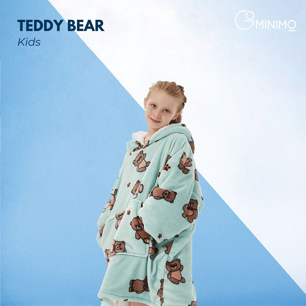 GOMINIMO Hoodie Blanket Kids Teddy Bear Green HM-HB-112-AYS from Deals499 at Deals499
