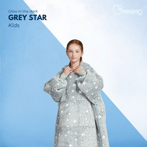 GOMINIMO Hoodie Blanket Kids Glow In Dark Star Grey HM-HB-116-AYS from Deals499 at Deals499