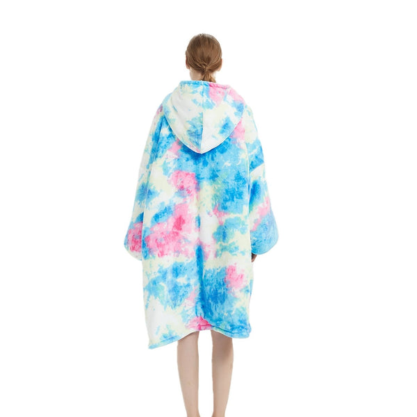 GOMINIMO Hoodie Blanket Adult Tie-Dyed Cyan GO-HB-126-AYS from Deals499 at Deals499