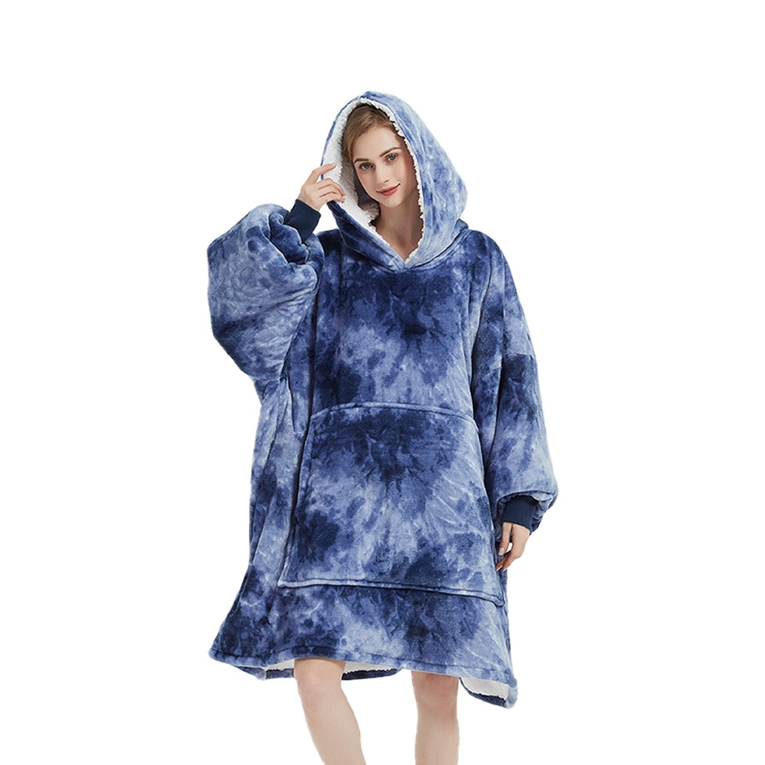 GOMINIMO Hoodie Blanket Adult Tie-Dyed Blue GO-HB-127-AYS from Deals499 at Deals499