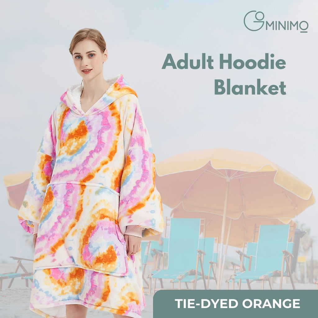 GOMINIMO Hoodie Blanket Adult Tie-Dyed Orange GO-HB-124-AYS from Deals499 at Deals499