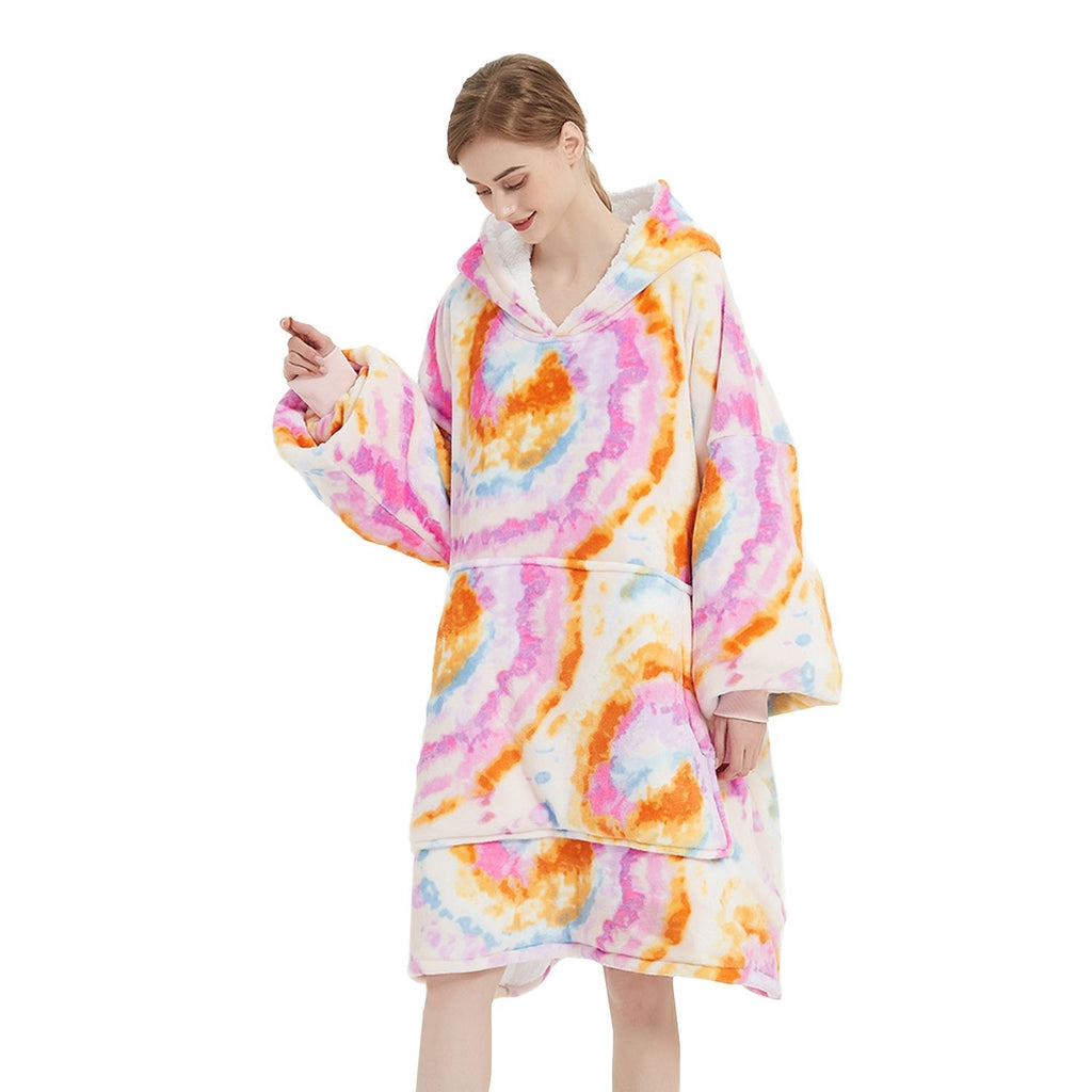 GOMINIMO Hoodie Blanket Adult Tie-Dyed Orange GO-HB-124-AYS from Deals499 at Deals499