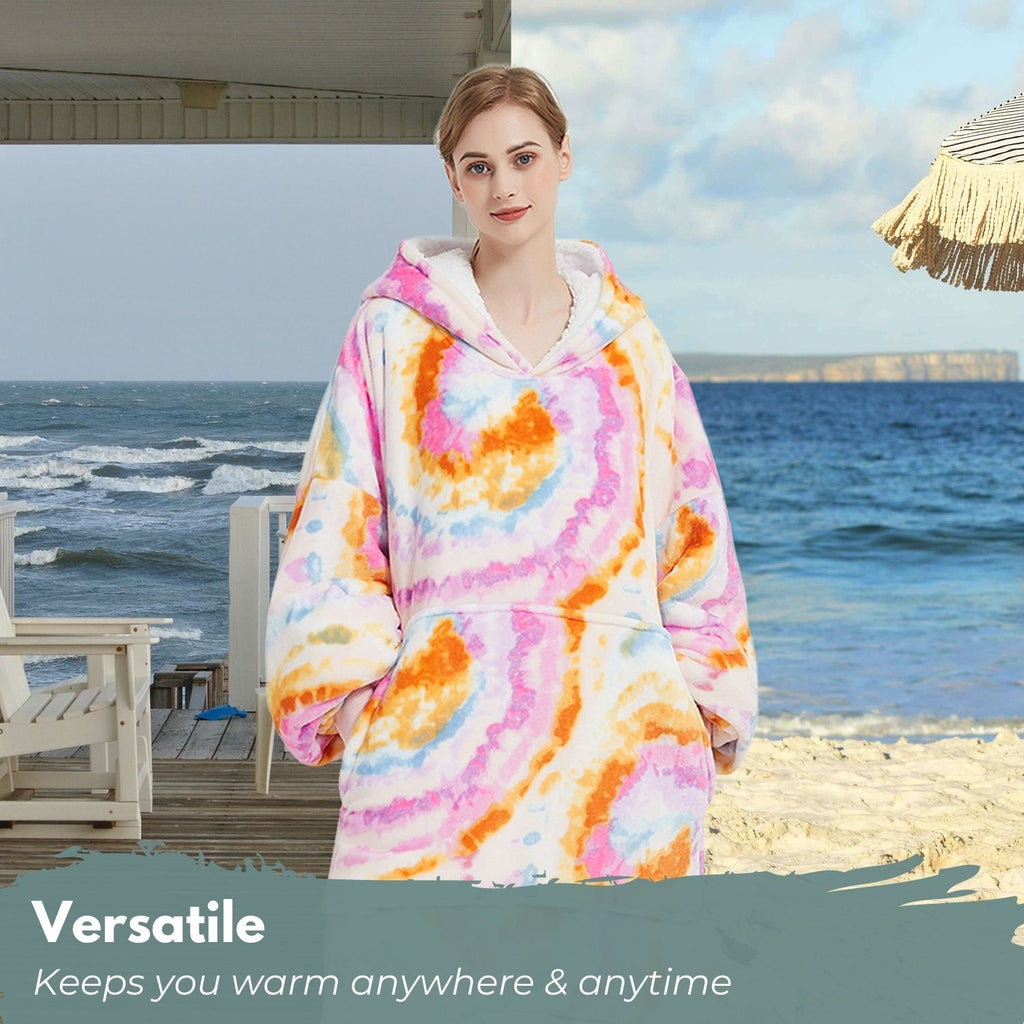 GOMINIMO Hoodie Blanket Adult Tie-Dyed Orange GO-HB-124-AYS from Deals499 at Deals499