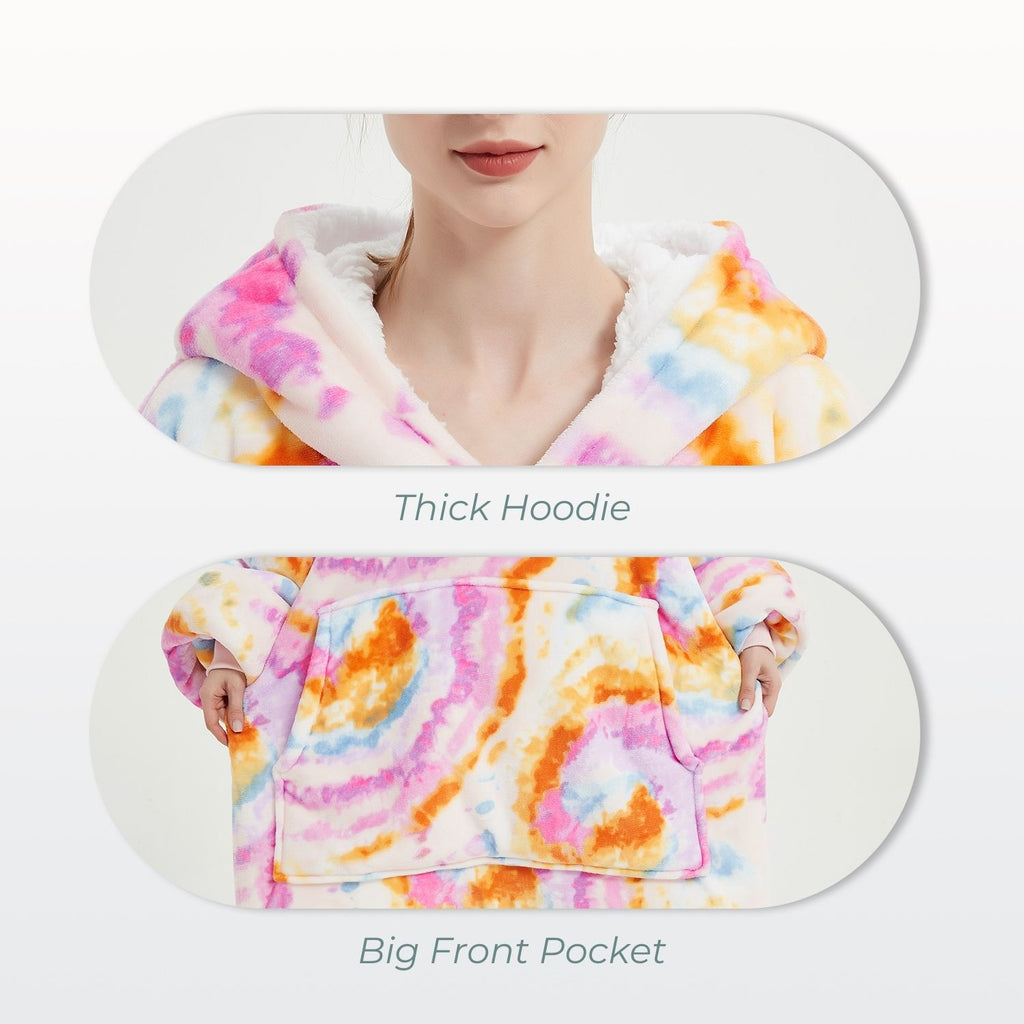 GOMINIMO Hoodie Blanket Adult Tie-Dyed Orange GO-HB-124-AYS from Deals499 at Deals499