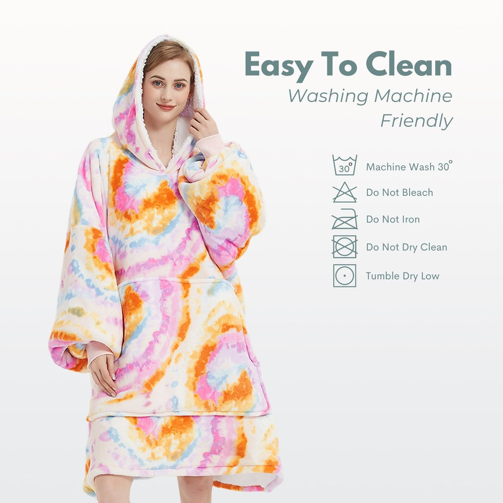 GOMINIMO Hoodie Blanket Adult Tie-Dyed Orange GO-HB-124-AYS from Deals499 at Deals499