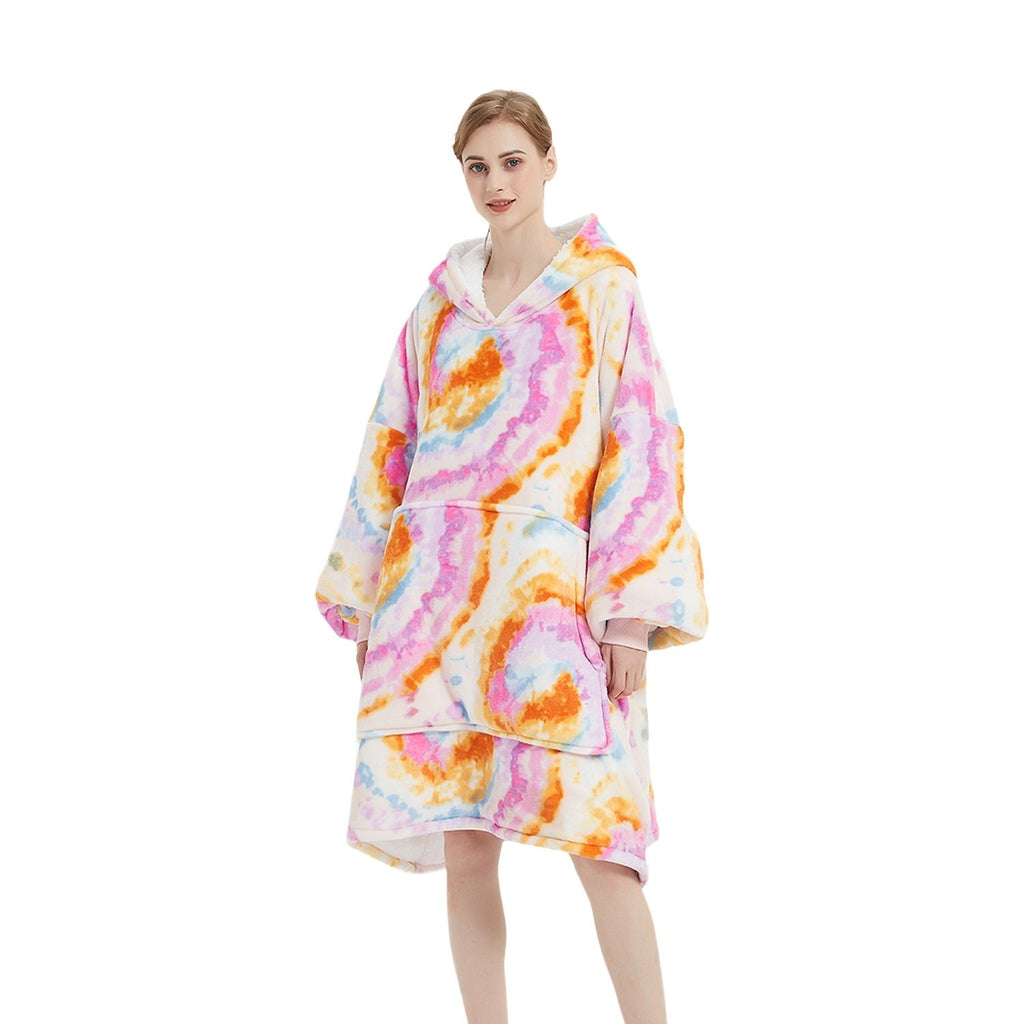 GOMINIMO Hoodie Blanket Adult Tie-Dyed Orange GO-HB-124-AYS from Deals499 at Deals499