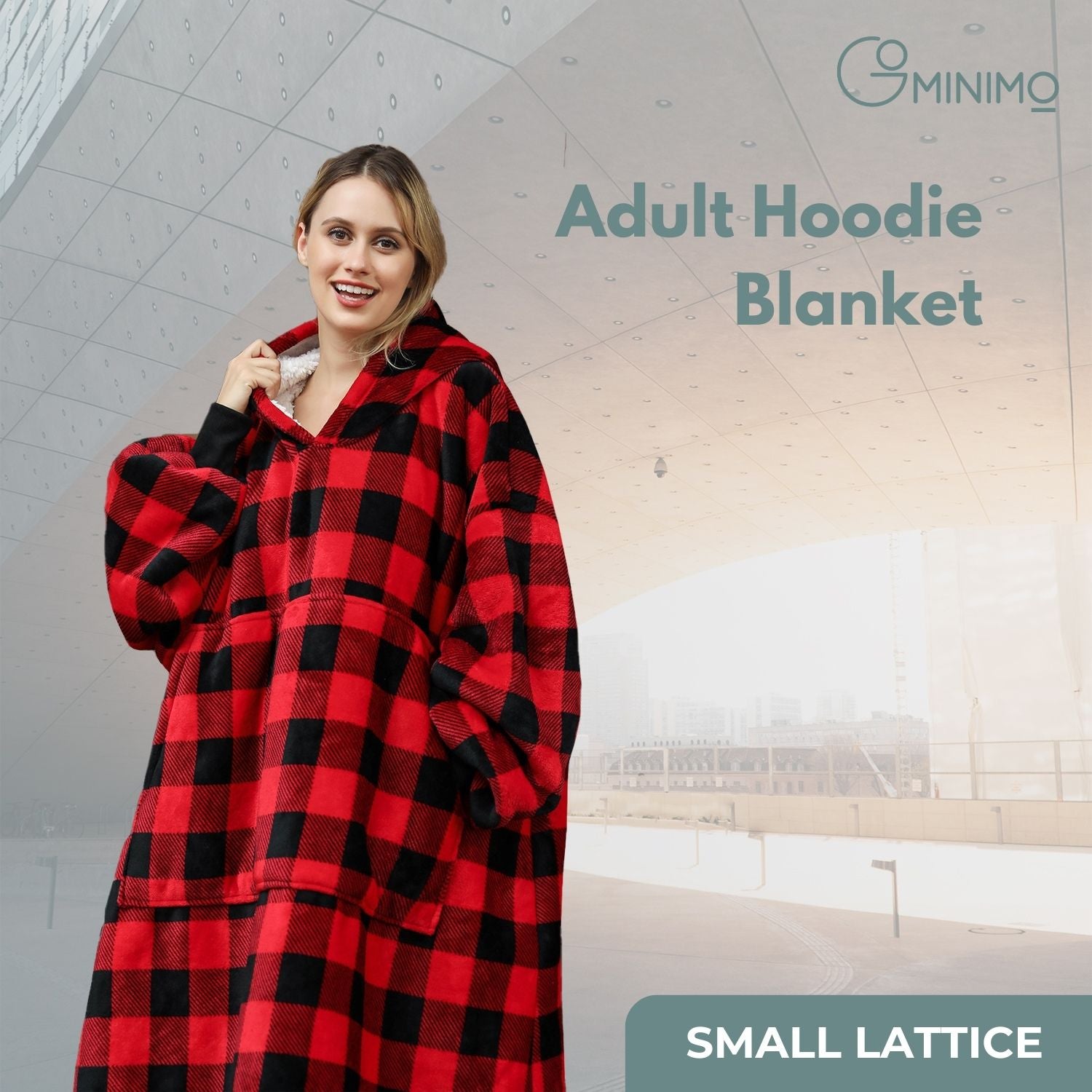 GOMINIMO Hoodie Blanket Adult Small Lattice GO-HB-130-AYS from Deals499 at Deals499