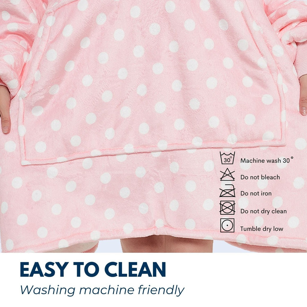 GOMINIMO Hoodie Blanket Light Pink Polka Dot HM-HB-101-AYS from Deals499 at Deals499
