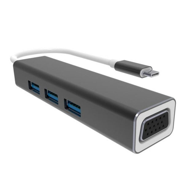 VCOM USB Type C to USB3.0*3+VGA 4 in 1 Hub (Aluminium Shell) - DH319 Deals499