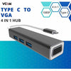 VCOM USB Type C to USB3.0*3+VGA 4 in 1 Hub (Aluminium Shell) - DH319 Deals499