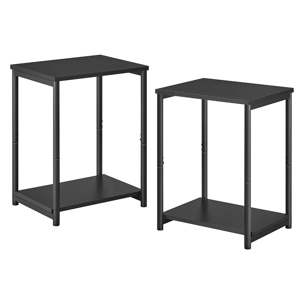 VASAGLE Side Table Set of 2 Charcoal Gray and Black with Storage Shelf LET272B16 Deals499