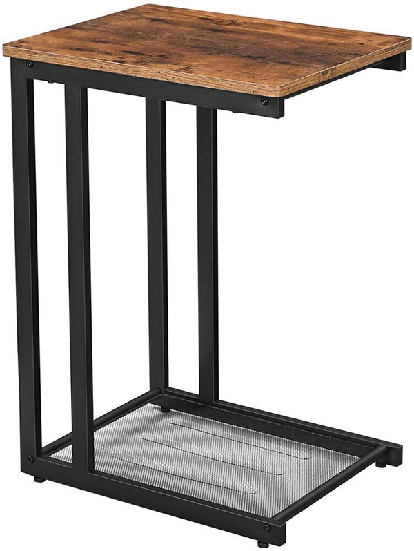 VASAGLE Side Table End Table Bedside Table with Mesh Shelf Breakfast by the Bed Under Sofa in Living Room Bedroom Easy Assembly Space Saving Industrial Rustic Brown LNT51X Deals499