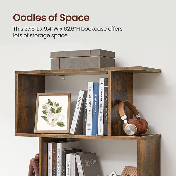 VASAGLE 5-Tier Bookshelf Display Shelf and Room Divider Freestanding Decorative Storage Shelving Rustic Brown LBC62BX Deals499