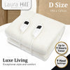 Laura Hill Heated Electric Blanket Double Size Fitted Fleece Underlay Winter Throw - White from Deals499 at Deals499
