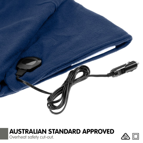 Laura Hill Heated Electric Car Blanket 150x110cm 12v - Navy Blue from Deals499 at Deals499
