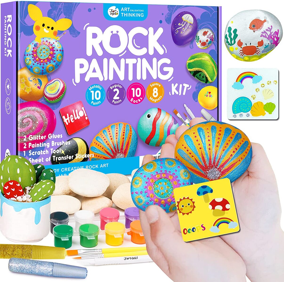 ROCK PAINTING WITH METALLIC PAINTS & GLITTER GLUES CRAFT KIT Deals499