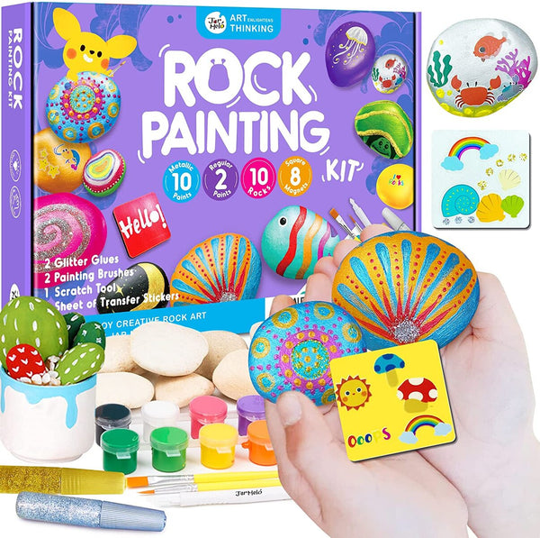 ROCK PAINTING WITH METALLIC PAINTS & GLITTER GLUES CRAFT KIT Deals499