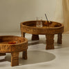 Tree Stripes Tara Hand Carved Chakki Accent Coffee Table (Natural) - Large Deals499