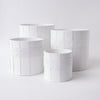 Tree Stripes Leather Look Cylinder Pot - White (Extra Large) Deals499