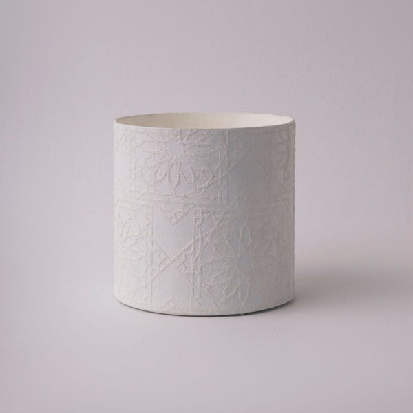 Tree Stripes Cylinder Pot Diwali - White (Medium) Deals499